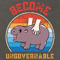 Become Ungovernable Funny Moo Deng Baby Hippo Cotton Canvas Backpack