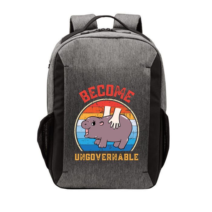 Become Ungovernable Funny Moo Deng Baby Hippo Vector Backpack