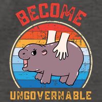 Become Ungovernable Funny Moo Deng Baby Hippo Vector Backpack