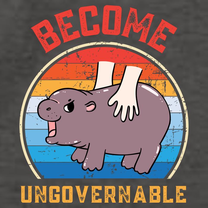 Become Ungovernable Funny Moo Deng Baby Hippo Vector Backpack