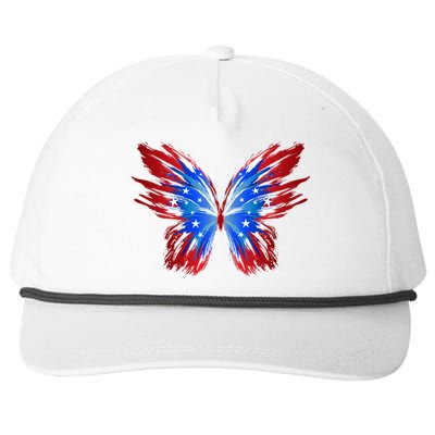 Butterfly Usa Flag Patriotic Cute 4th Of July Great Gift Snapback Five-Panel Rope Hat