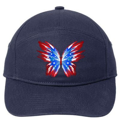 Butterfly Usa Flag Patriotic Cute 4th Of July Great Gift 7-Panel Snapback Hat