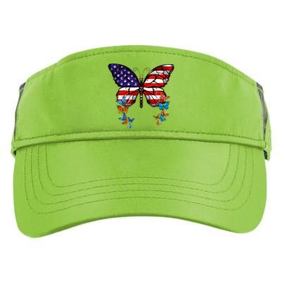 Butterfly Usa Flag Cool Gift Adult Drive Performance Visor