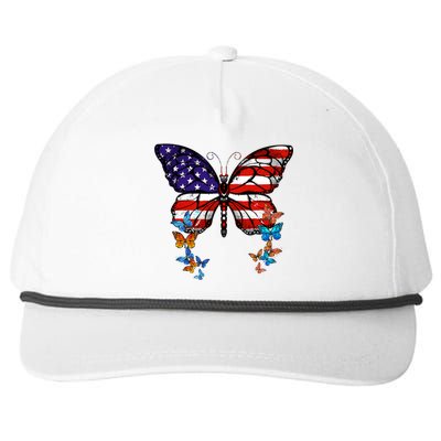 Butterfly Usa Flag Cool Gift Snapback Five-Panel Rope Hat