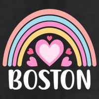 Boston USA for Wo Rainbow Hearts 11oz C Handle Ceramic Mug