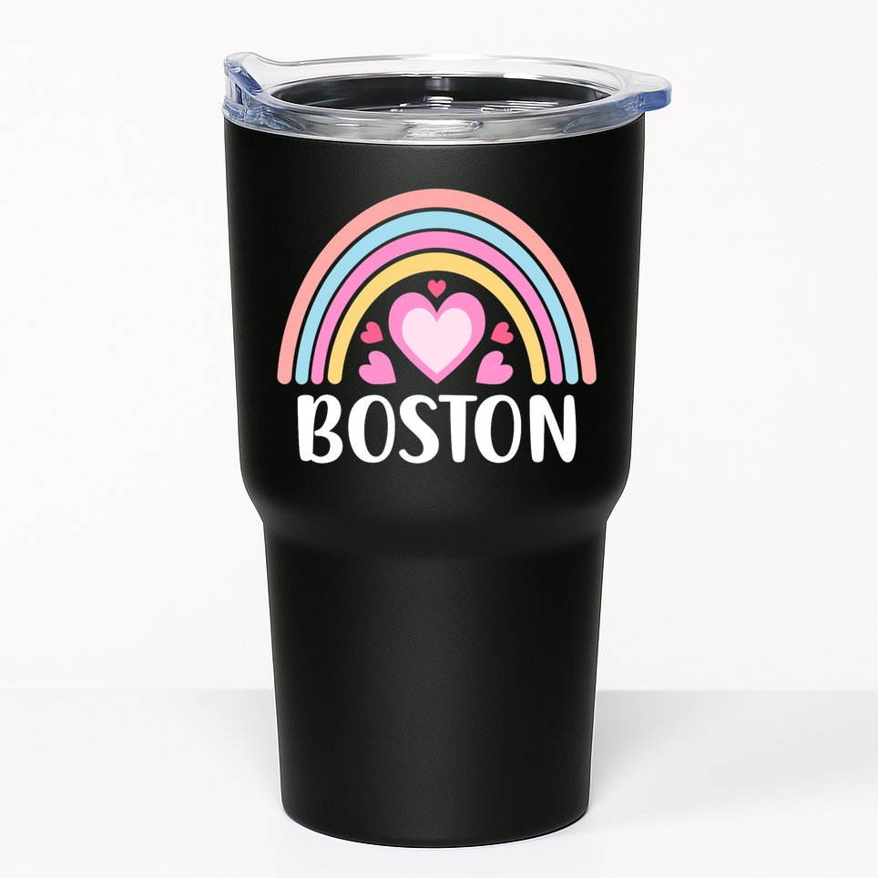 Boston USA for Wo Rainbow Hearts Tumbler