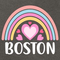 Boston USA for Wo Rainbow Hearts Cotton Canvas Backpack