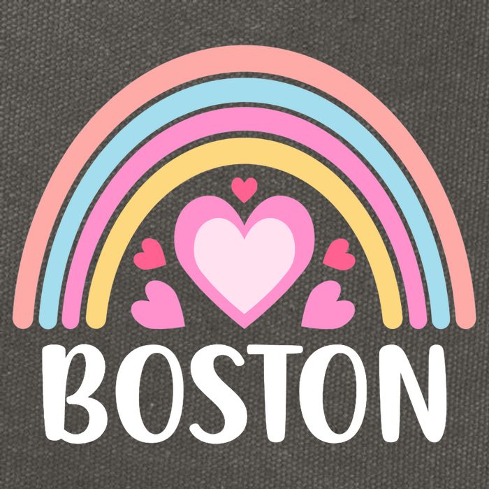 Boston USA for Wo Rainbow Hearts Cotton Canvas Backpack