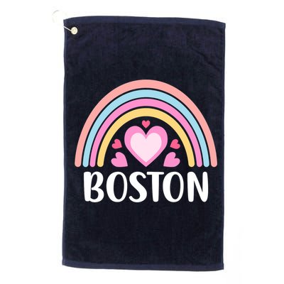 Boston USA for Wo Rainbow Hearts Golf Towel