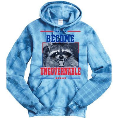 Become Ungovernable Funny Raccoon Tie Dye Hoodie
