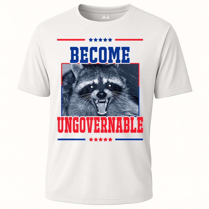 Become Ungovernable Funny Raccoon Cooling Performance Crew T-Shirt