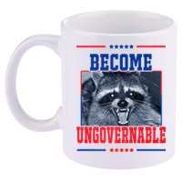 Become Ungovernable Funny Raccoon 11oz C Handle Ceramic Mug