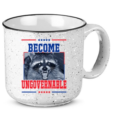 Become Ungovernable Funny Raccoon 15oz Campfire Ceramic Mug