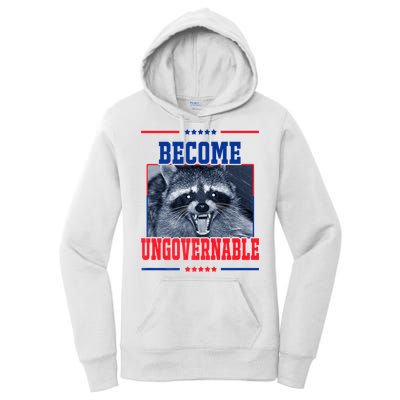 Become Ungovernable Funny Raccoon Women's Pullover Hoodie