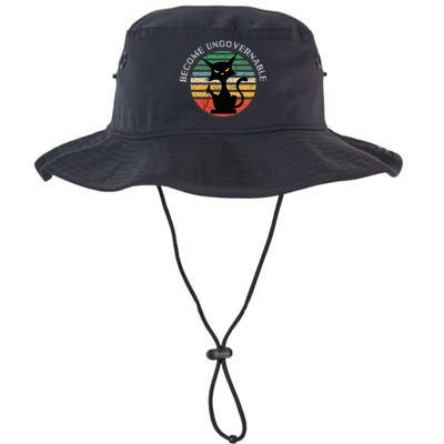 Become Ungovernable Funny Anarchy Cat Vintage Sunset Legacy Cool Fit Booney Bucket Hat