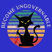 Become Ungovernable Funny Anarchy Cat Vintage Sunset Toddler T-Shirt