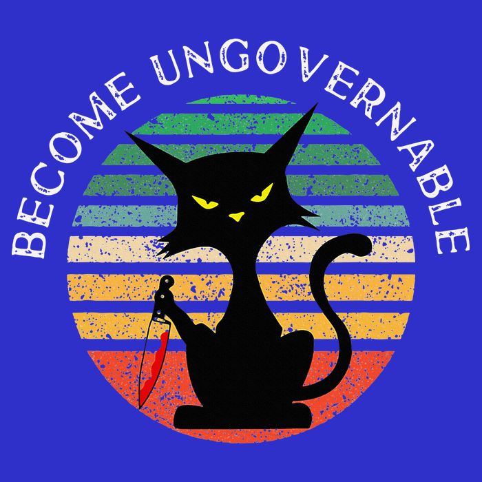 Become Ungovernable Funny Anarchy Cat Vintage Sunset Toddler T-Shirt