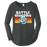 Battle Unicorn! Funny Retro 80s Rainbow Rhino Rhinoceros Women's Perfect Tri Tunic Long Sleeve Shirt