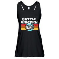 Battle Unicorn! Funny Retro 80s Rainbow Rhino Rhinoceros Ladies Essential Flowy Tank