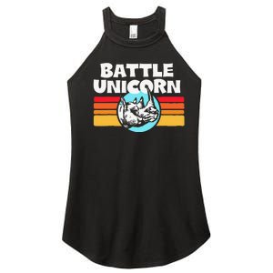 Battle Unicorn! Funny Retro 80s Rainbow Rhino Rhinoceros Women's Perfect Tri Rocker Tank