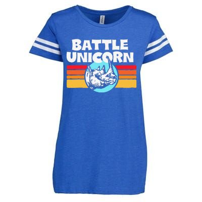 Battle Unicorn! Funny Retro 80s Rainbow Rhino Rhinoceros Enza Ladies Jersey Football T-Shirt