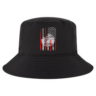 Baseball USA Flag American Flag Vintage Cool Comfort Performance Bucket Hat