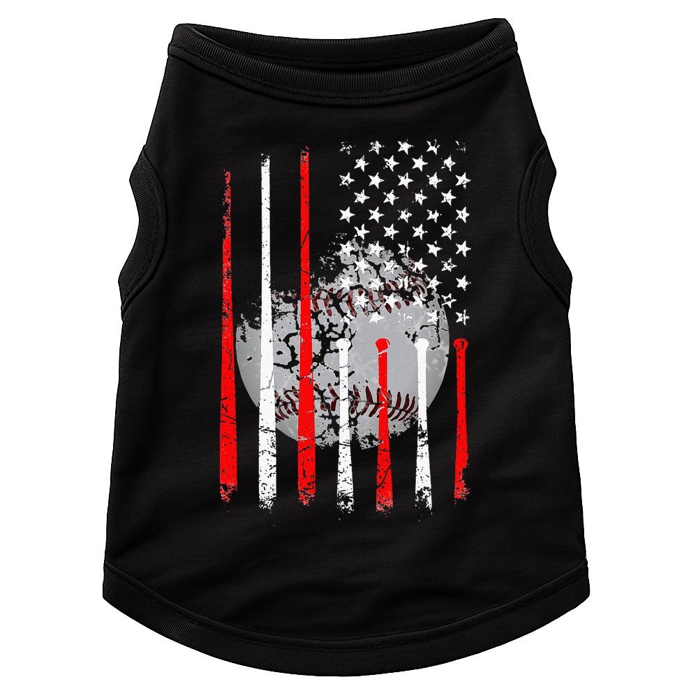 Baseball USA Flag American Flag Vintage Doggie Tank