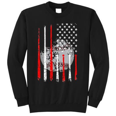 Baseball USA Flag American Flag Vintage Sweatshirt