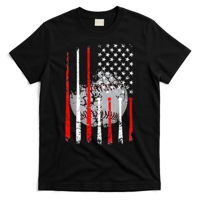 Baseball USA Flag American Flag Vintage T-Shirt