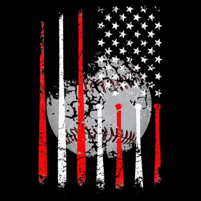 Baseball USA Flag American Flag Vintage T-Shirt