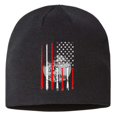 Baseball USA Flag American Flag Vintage Sustainable Beanie