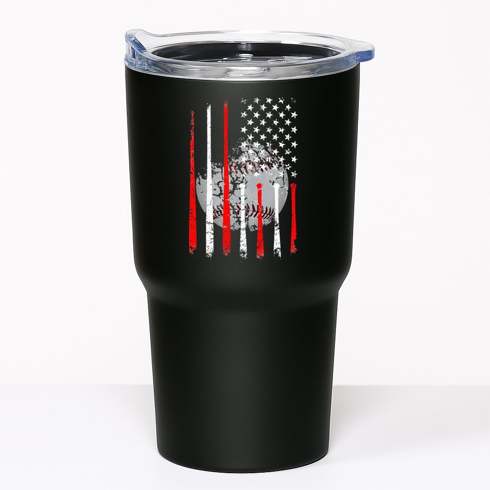 Baseball USA Flag American Flag Vintage Tumbler