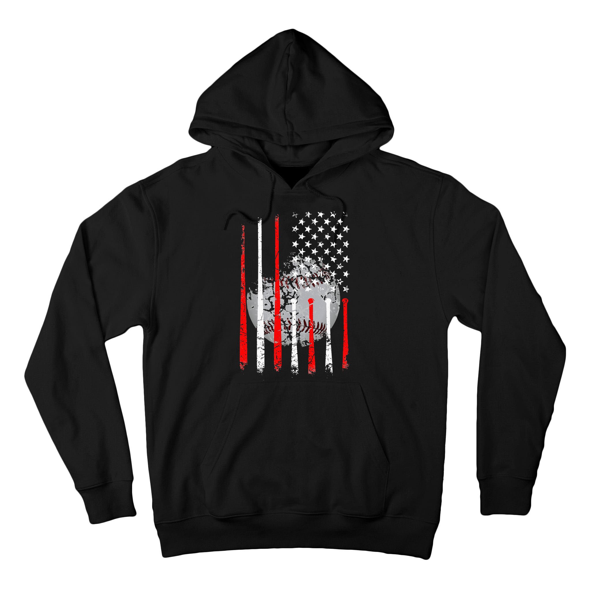 Baseball USA Flag American Flag Vintage Tall Hoodie