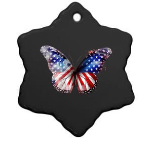 Butterfly Usa Flag 4th Of July Gift Ceramic Star Ornament