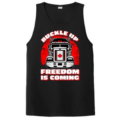 Buckle Up Freedom Is Coming Candian Truckers PosiCharge Competitor Tank