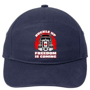 Buckle Up Freedom Is Coming Candian Truckers 7-Panel Snapback Hat