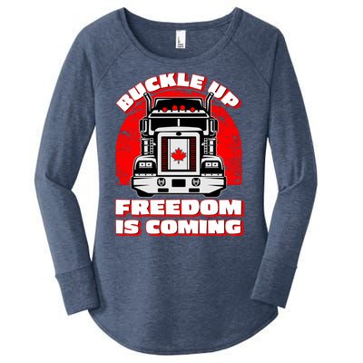 Buckle Up Freedom Is Coming Candian Truckers Women's Perfect Tri Tunic Long Sleeve Shirt