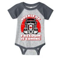 Buckle Up Freedom Is Coming Candian Truckers Infant Baby Jersey Bodysuit