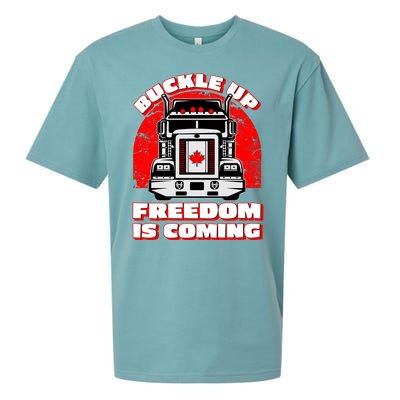 Buckle Up Freedom Is Coming Candian Truckers Sueded Cloud Jersey T-Shirt