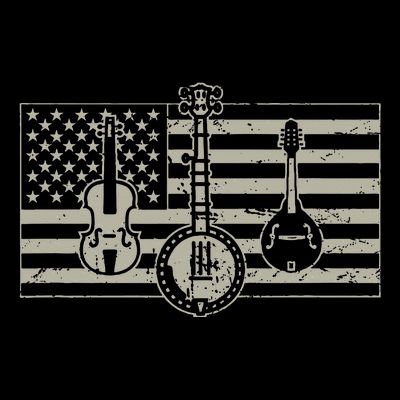 Bluegrass Usa Flag Guitar Banjo Mandolin T-Shirt