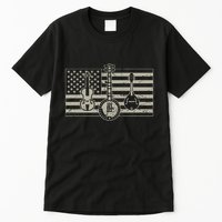 Bluegrass Usa Flag Guitar Banjo Mandolin Tall T-Shirt