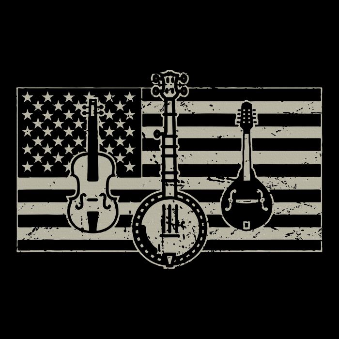 Bluegrass Usa Flag Guitar Banjo Mandolin Tall T-Shirt