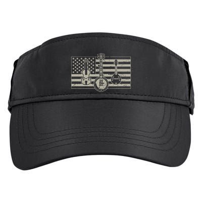 Bluegrass Usa Flag Guitar Banjo Mandolin Adult Drive Performance Visor