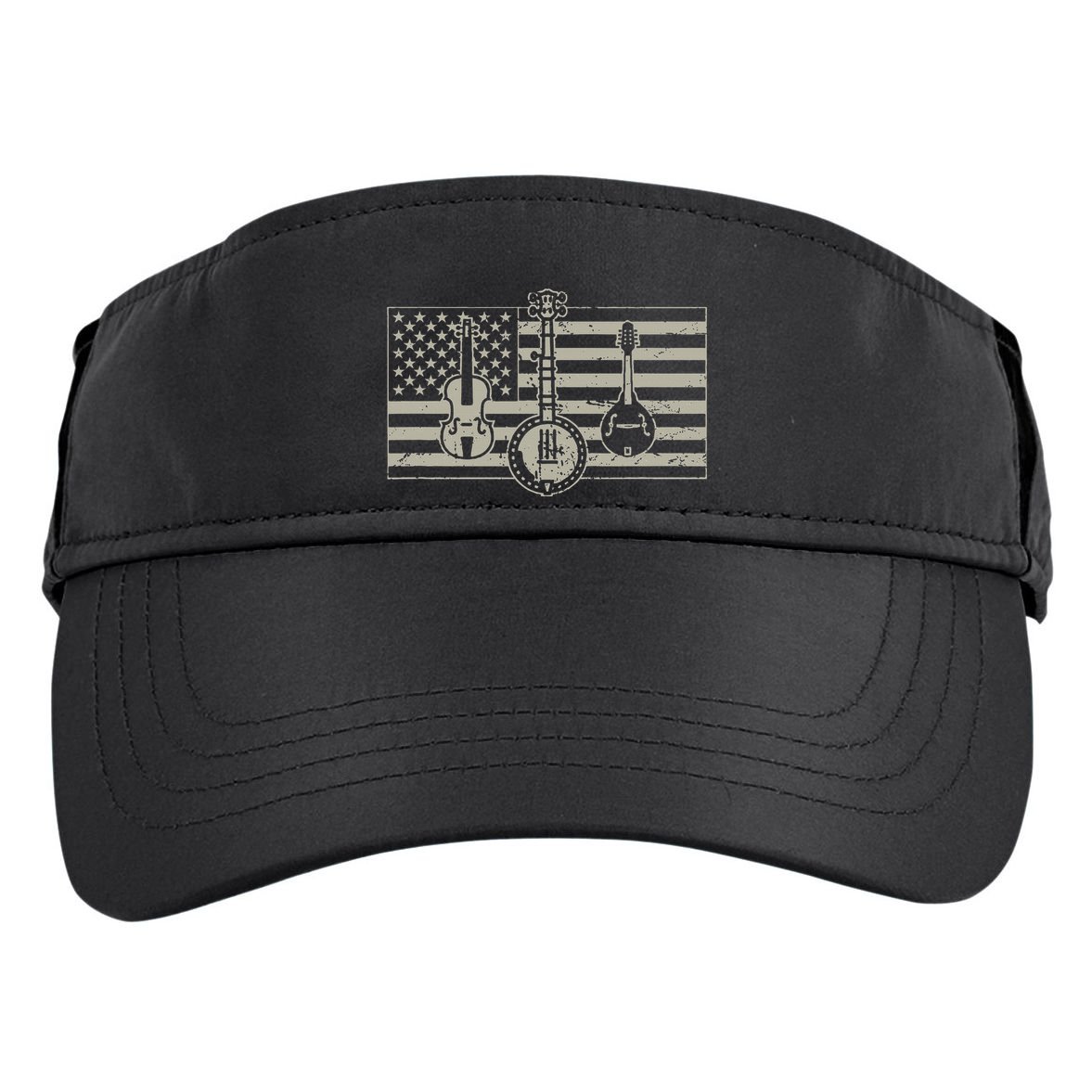 Bluegrass Usa Flag Guitar Banjo Mandolin Adult Drive Performance Visor