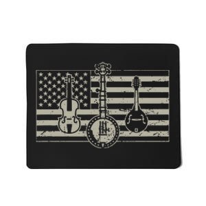 Bluegrass Usa Flag Guitar Banjo Mandolin Mousepad