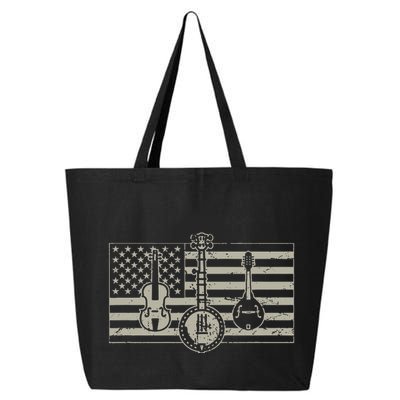 Bluegrass Usa Flag Guitar Banjo Mandolin 25L Jumbo Tote