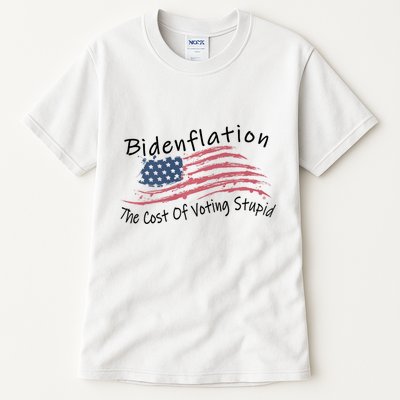 Bidenflation USA Flag The Cost Of Voting Stupid Anti Biden Tall T-Shirt