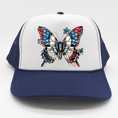 Butterfly Us Flag Trucker Hat