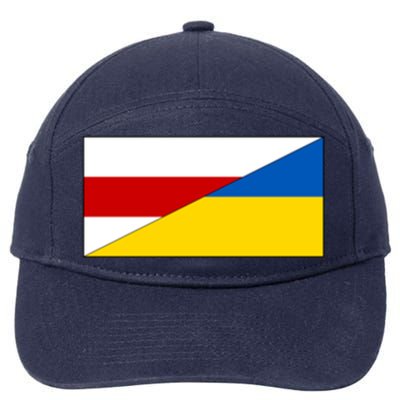 Belarus Ukraine Flag Belarusian Ukrainian Pride Nationality Gift 7-Panel Snapback Hat