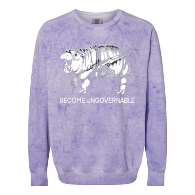 Become Ungovernable Funny Moodeng Colorblast Crewneck Sweatshirt